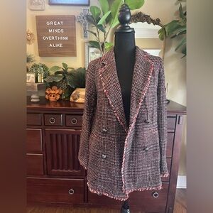 Banana Republic Women's Tweed Double-Breasted Jacket Sz 0